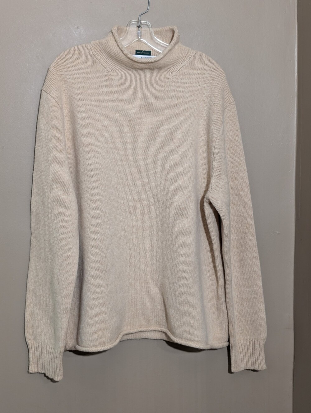 NWT J Crew Always 100% Lambswool Roll Neck Fisherman Cottagecore sweater Size L